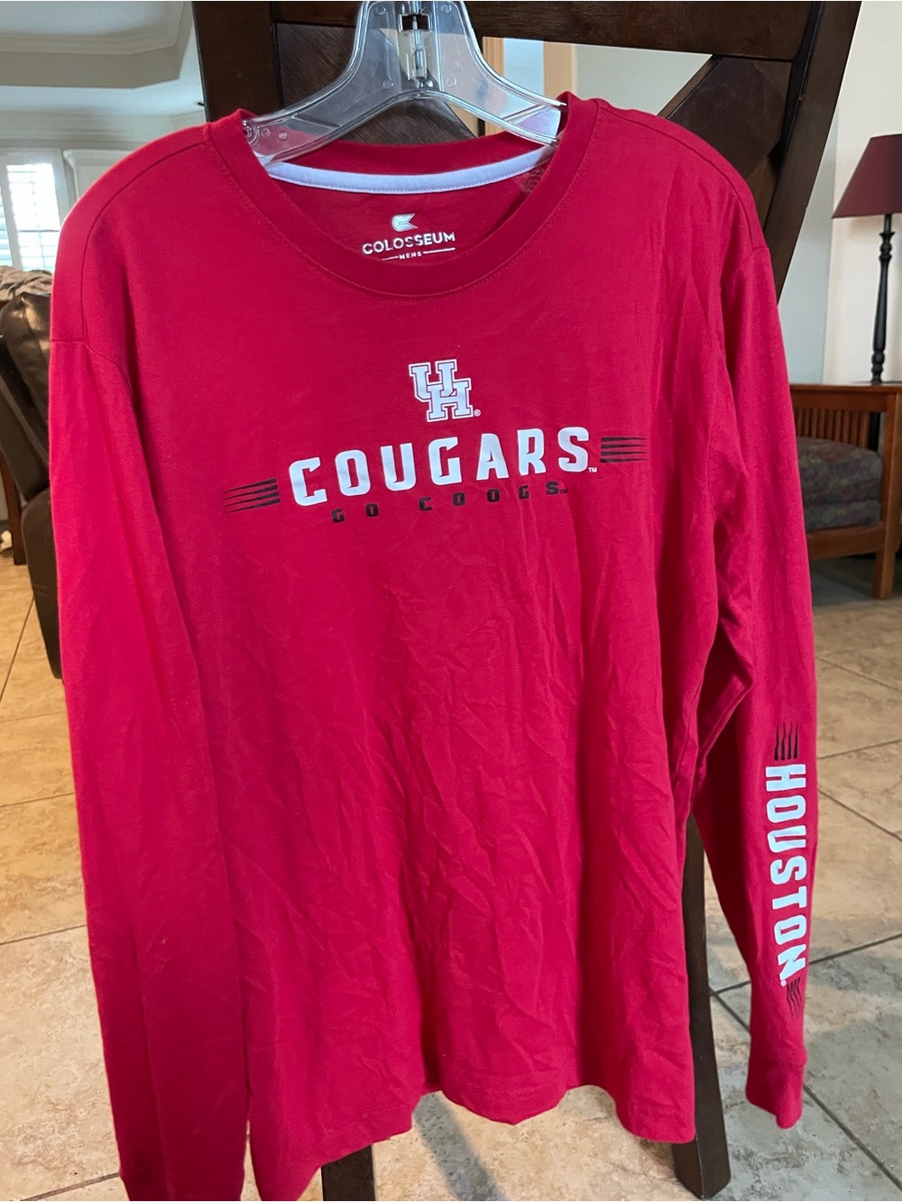 University of Houston Cougars Red Long Sleeve Tee Shirt
